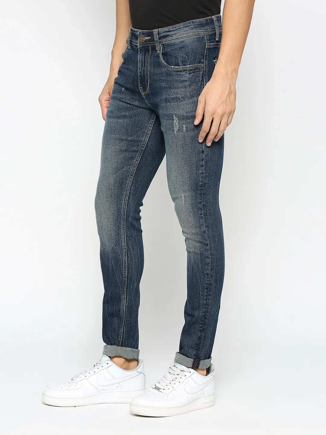 Blue Skinny Straight Fit Men's Denims by Being Human Clothing