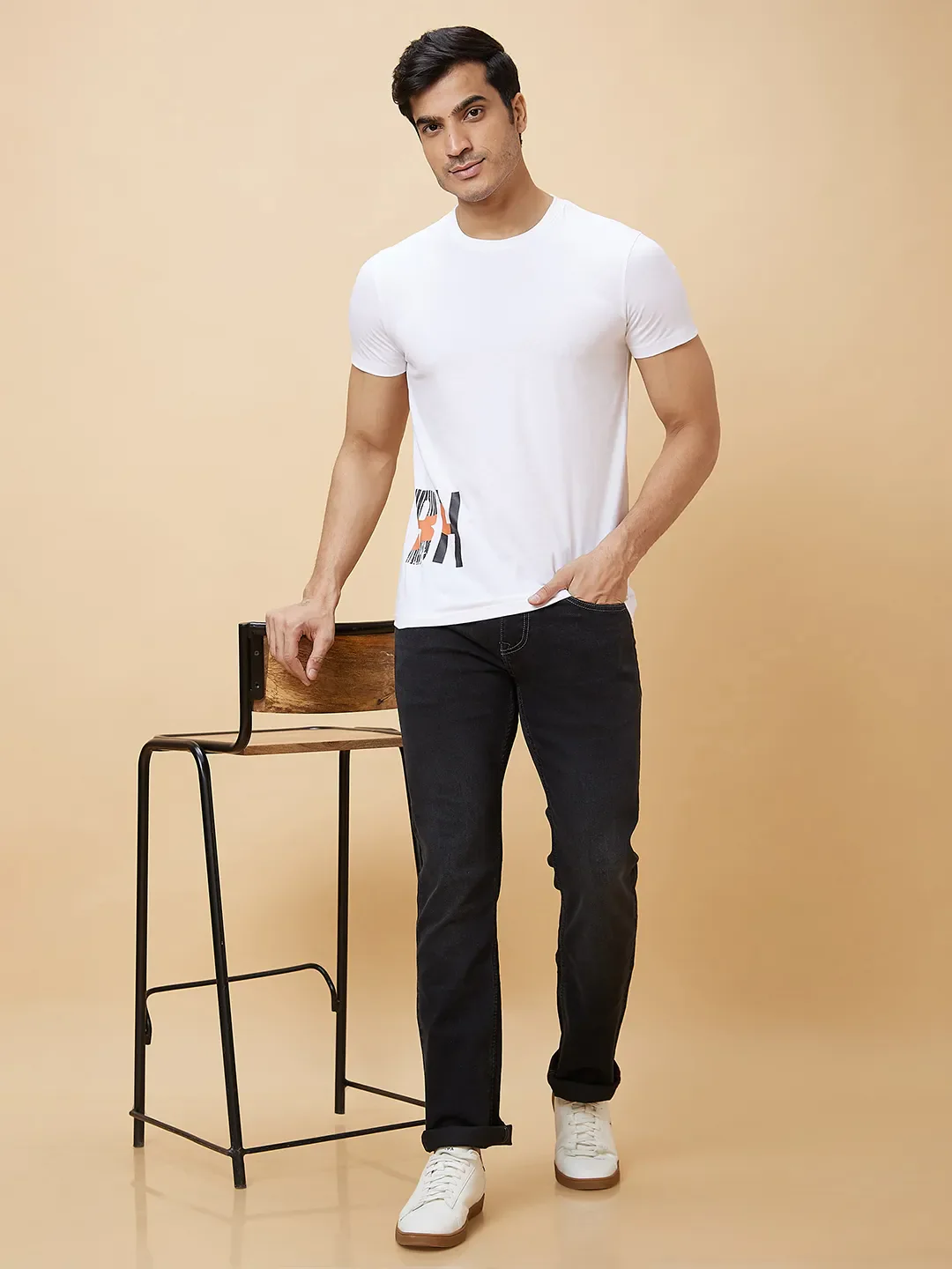 Dark Black Skinny Fit Denims For Men By Being Human Clothing - Image 5