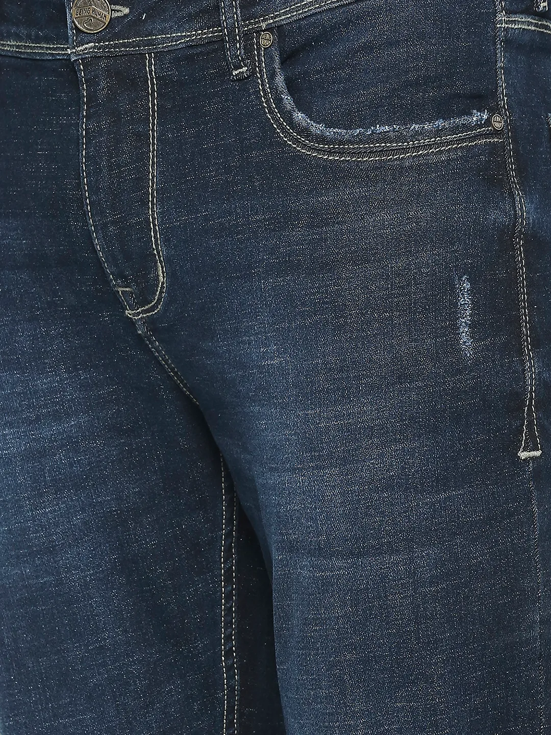 Blue Skinny Straight Fit Men's Denims by Being Human Clothing - Image 5