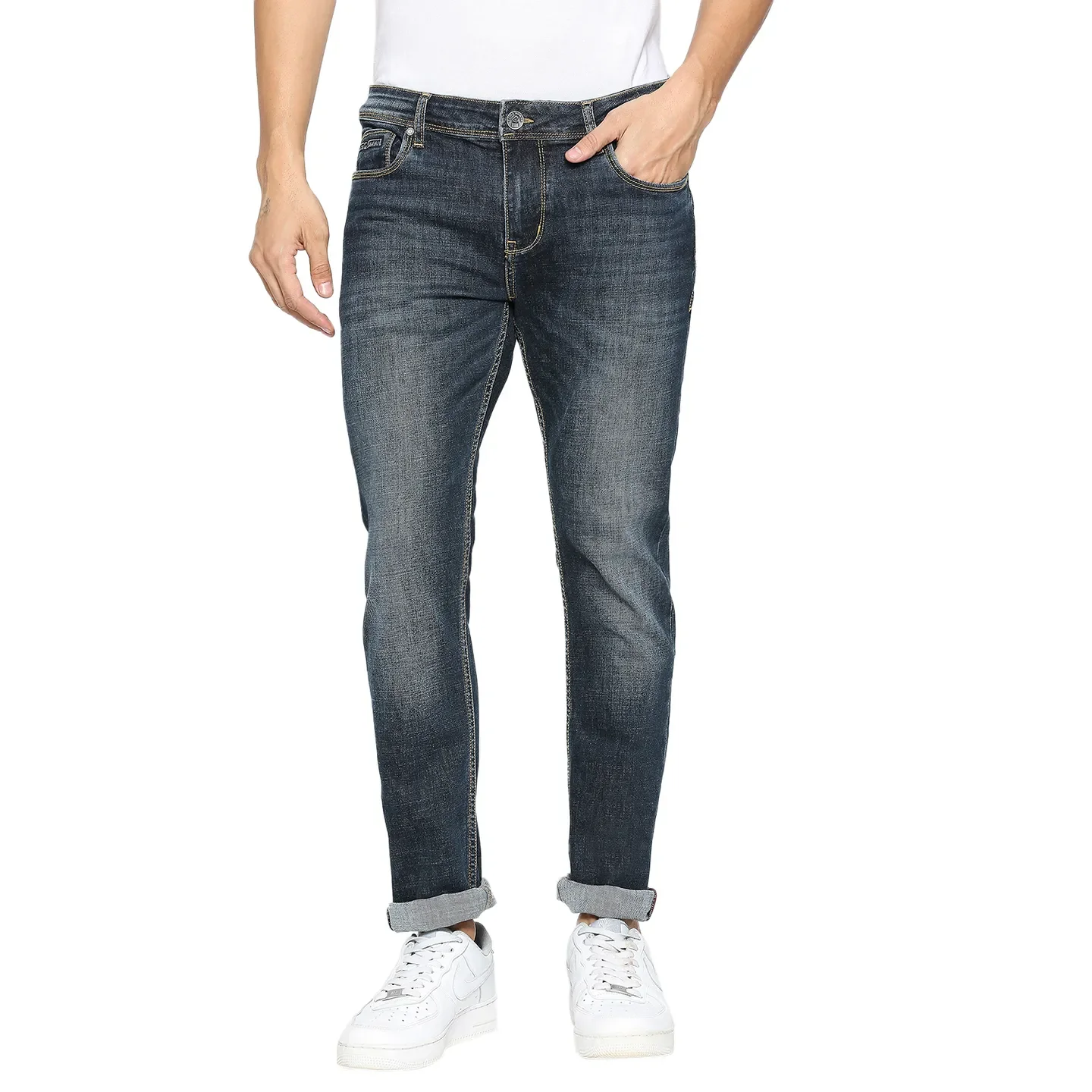 Blue Skinny Straight Fit Men's Denims by Being Human Clothing
