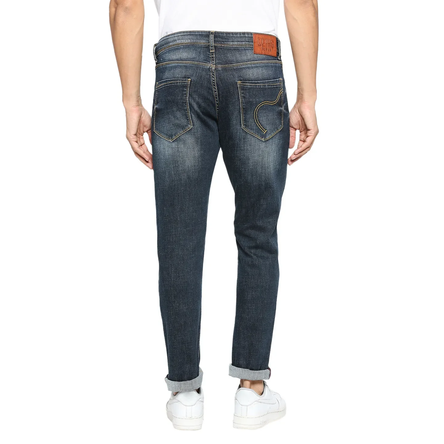 Blue Skinny Straight Fit Men's Denims by Being Human Clothing - Image 4