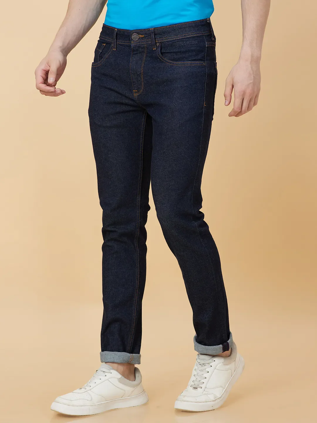 Blue Skinny Fit Men's Denims by Being Human Clothing - Image 3