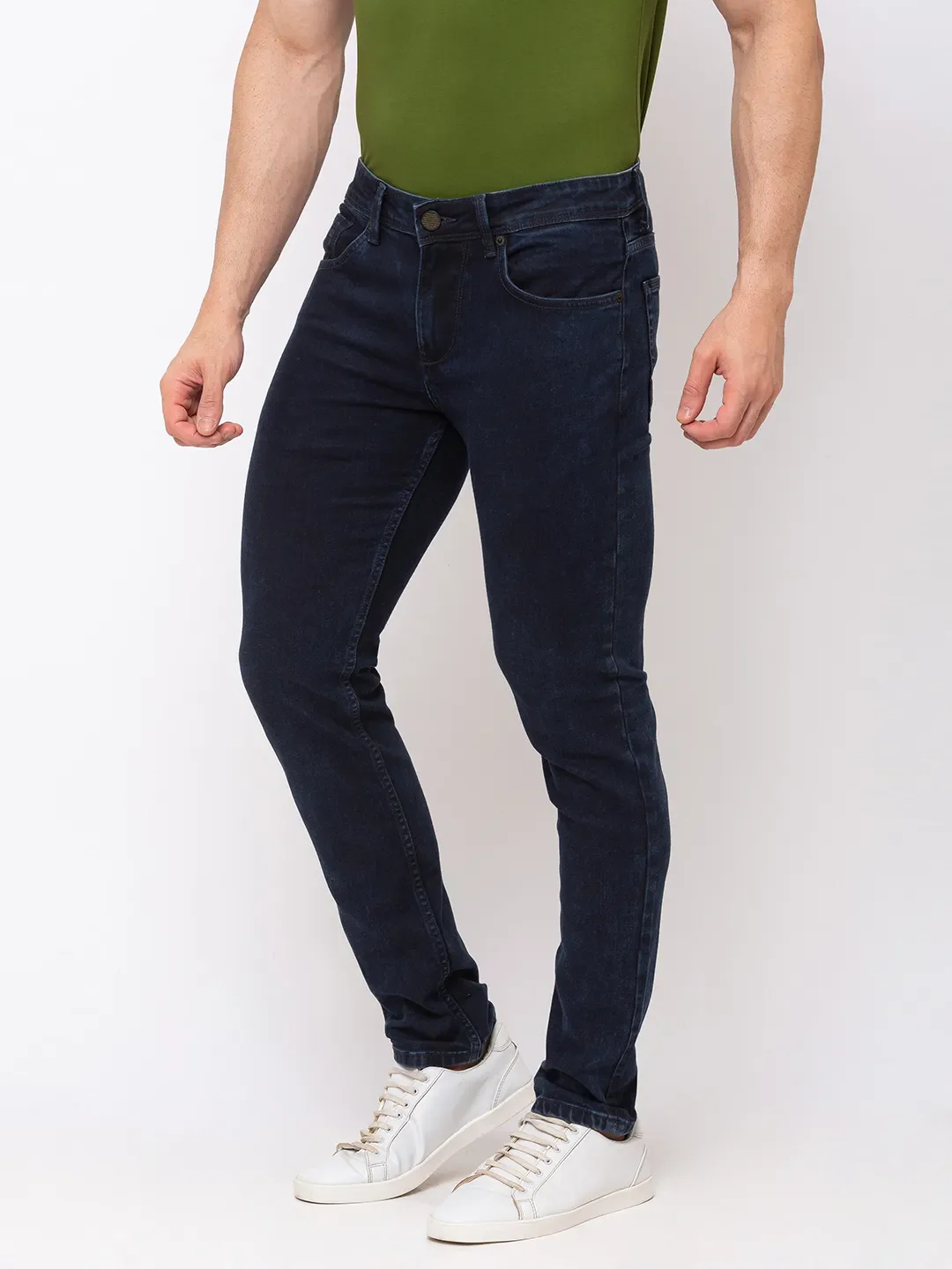 Blue Skinny Straight Fit Men's Denims by Being Human Clothing - Image 2