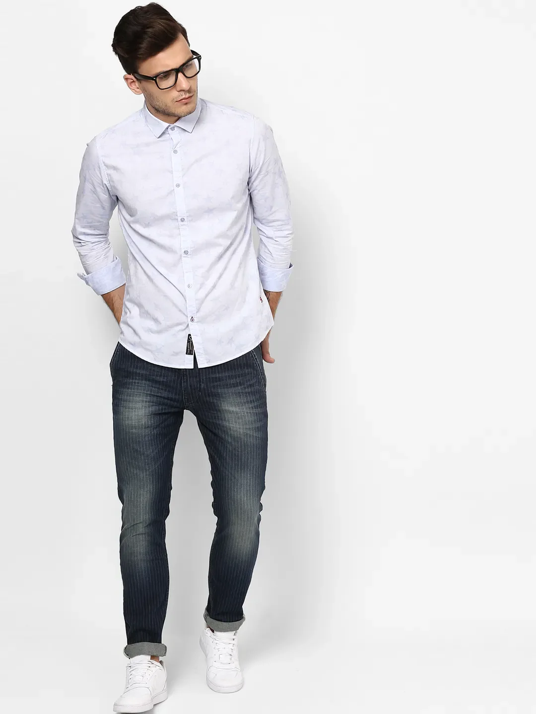 Blue Skinny Straight Fit Men's Denims by Being Human Clothing - Image 4