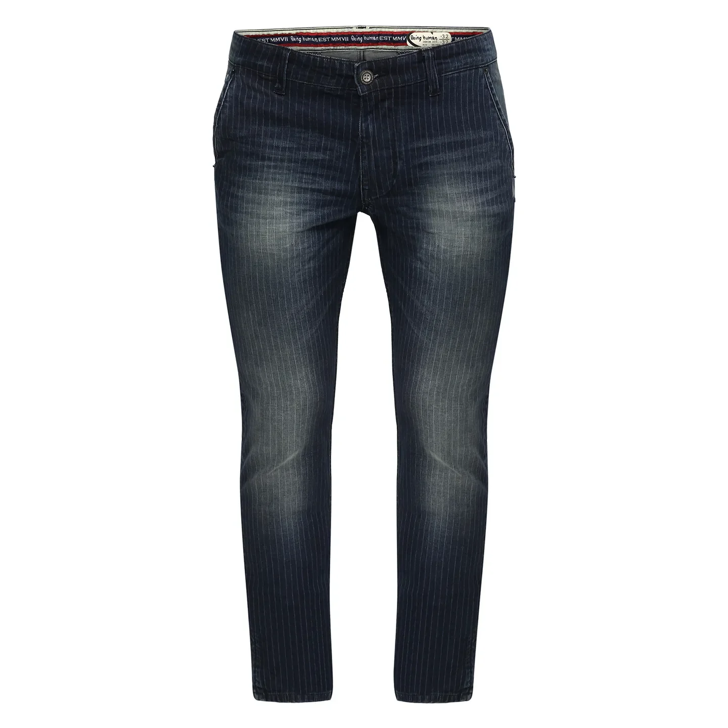 Blue Skinny Straight Fit Men's Denims by Being Human Clothing - Image 7