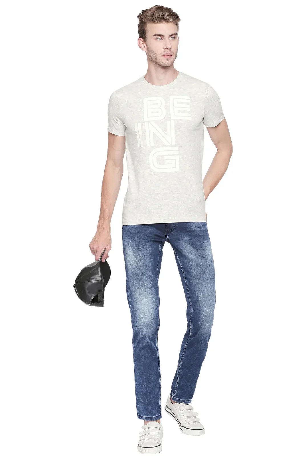 Blue Skinny Straight Fit Men's Denims by Being Human Clothing - Image 5
