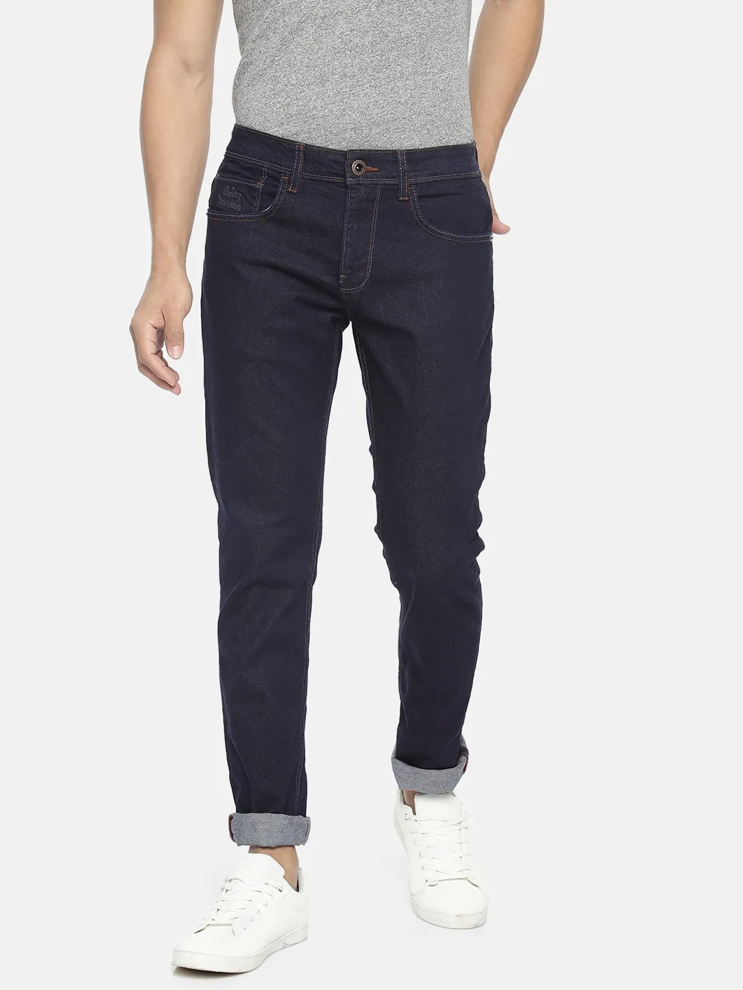 Blue Skinny Straight Fit Men's Denims by Being Human Clothing