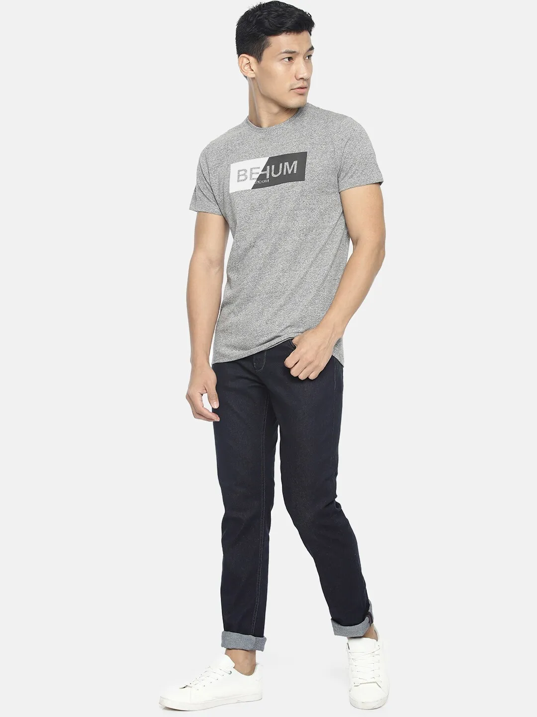 Blue Skinny Straight Fit Men's Denims by Being Human Clothing - Image 5