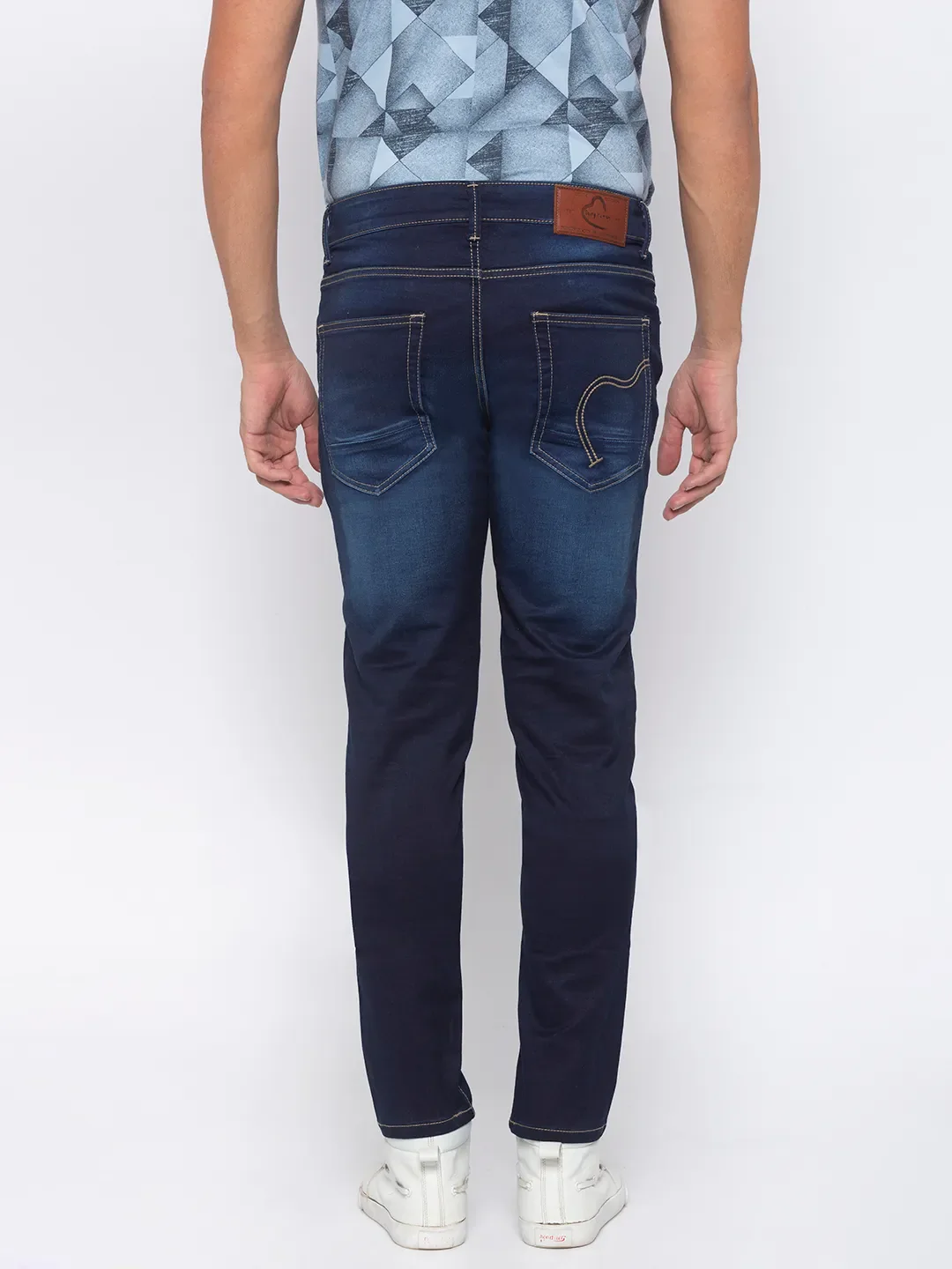 Blue Skinny Straight Fit Men's Denims by Being Human Clothing - Image 3