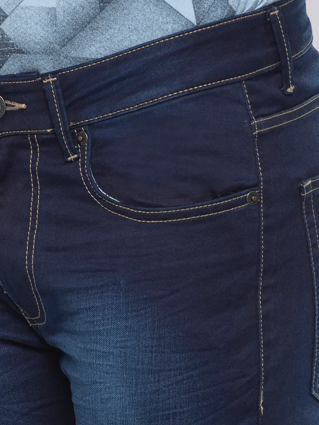 Blue Skinny Straight Fit Men's Denims by Being Human Clothing - Image 4