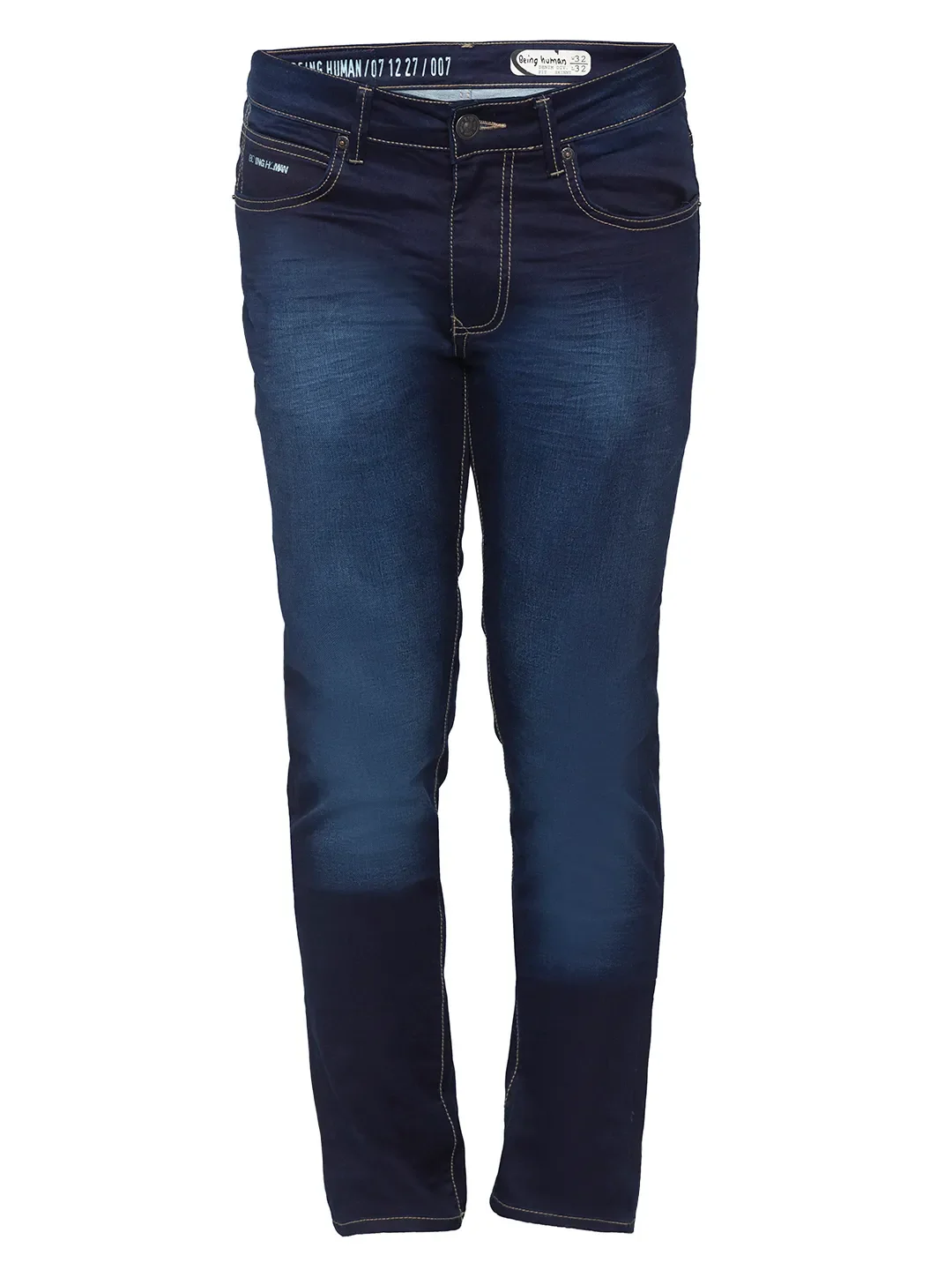 Blue Skinny Straight Fit Men's Denims by Being Human Clothing - Image 6