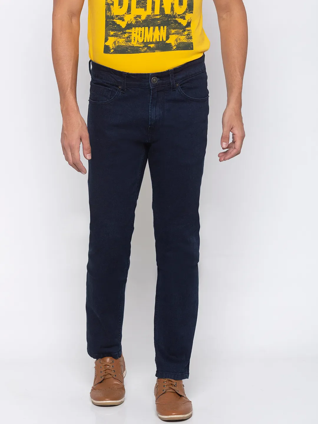 Blue Skinny Straight Fit Men's Denims by Being Human Clothing