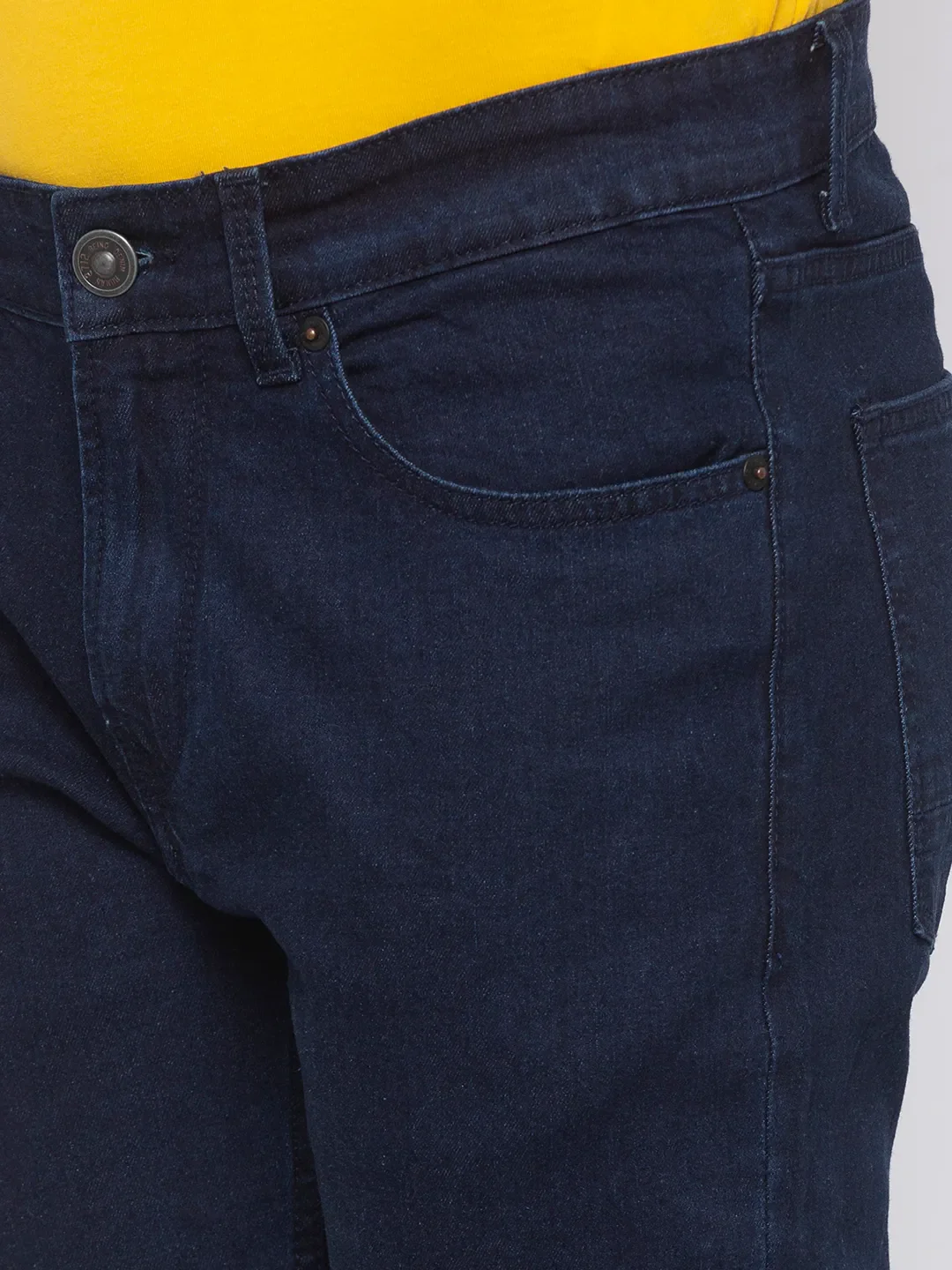 Blue Skinny Straight Fit Men's Denims by Being Human Clothing - Image 4