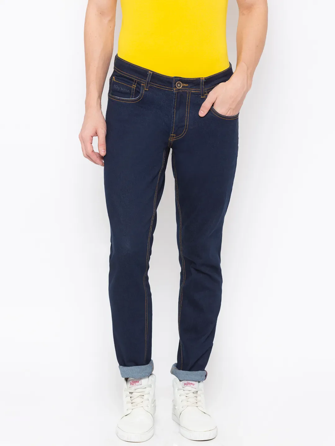 Blue Skinny Straight Fit Men's Denims by Being Human Clothing