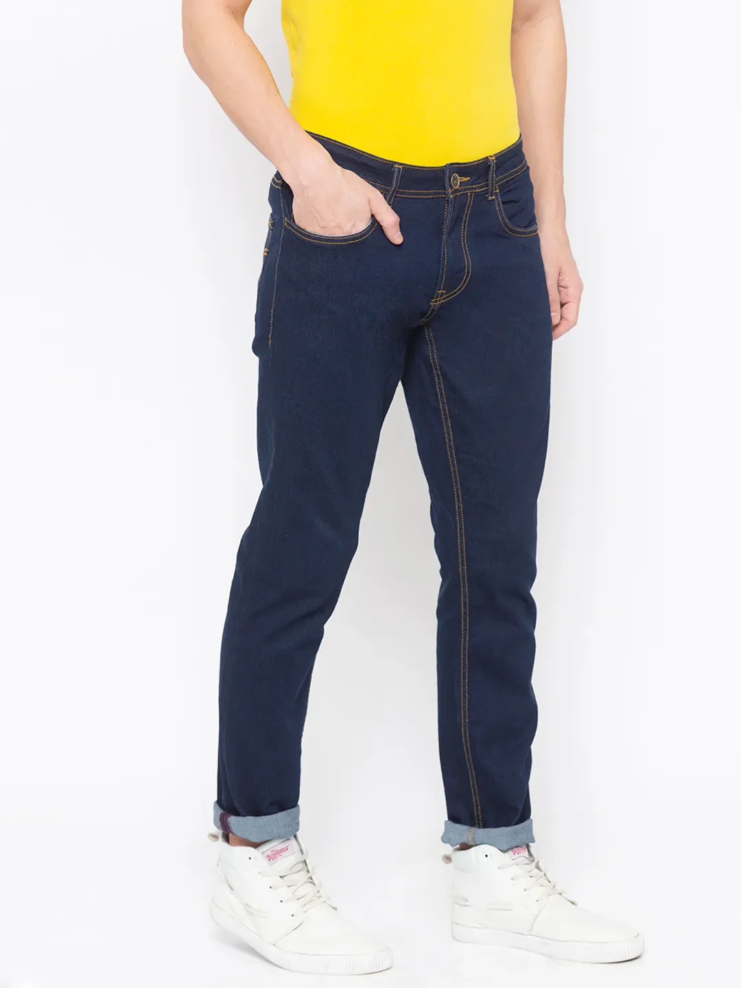 Blue Skinny Straight Fit Men's Denims by Being Human Clothing - Image 3
