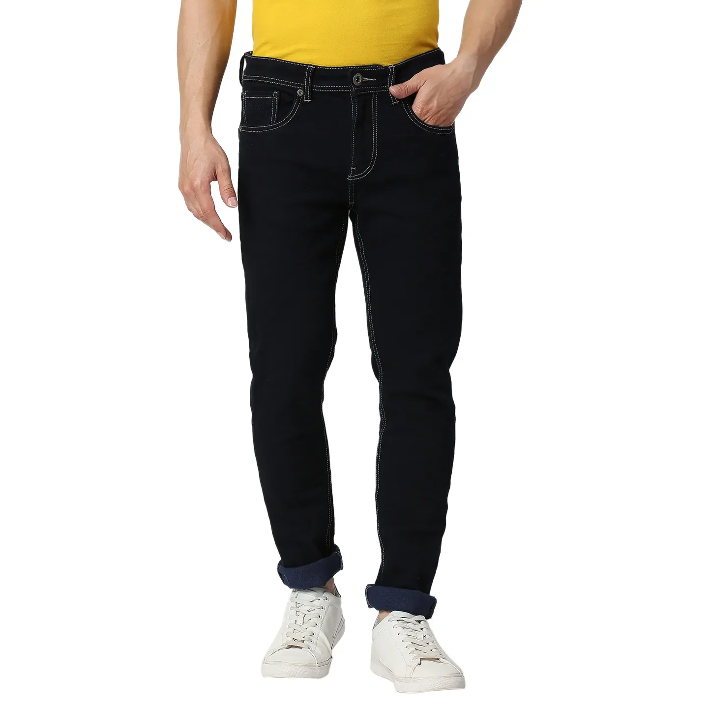 Blue Skinny Straight Fit Men's Denims by Being Human Clothing