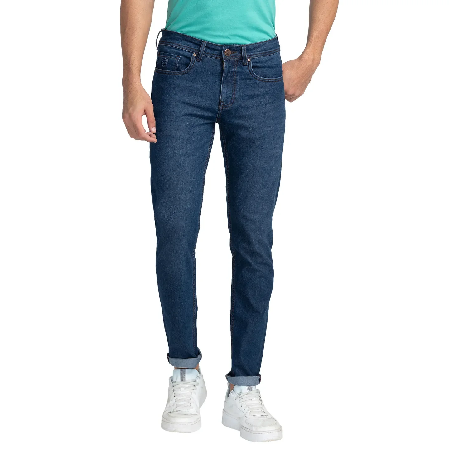 Blue Skinny Straight Fit Men's Denims by Being Human Clothing