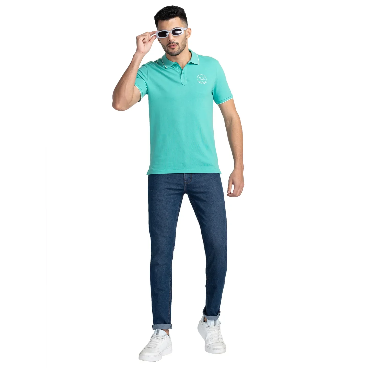 Blue Skinny Straight Fit Men's Denims by Being Human Clothing - Image 6