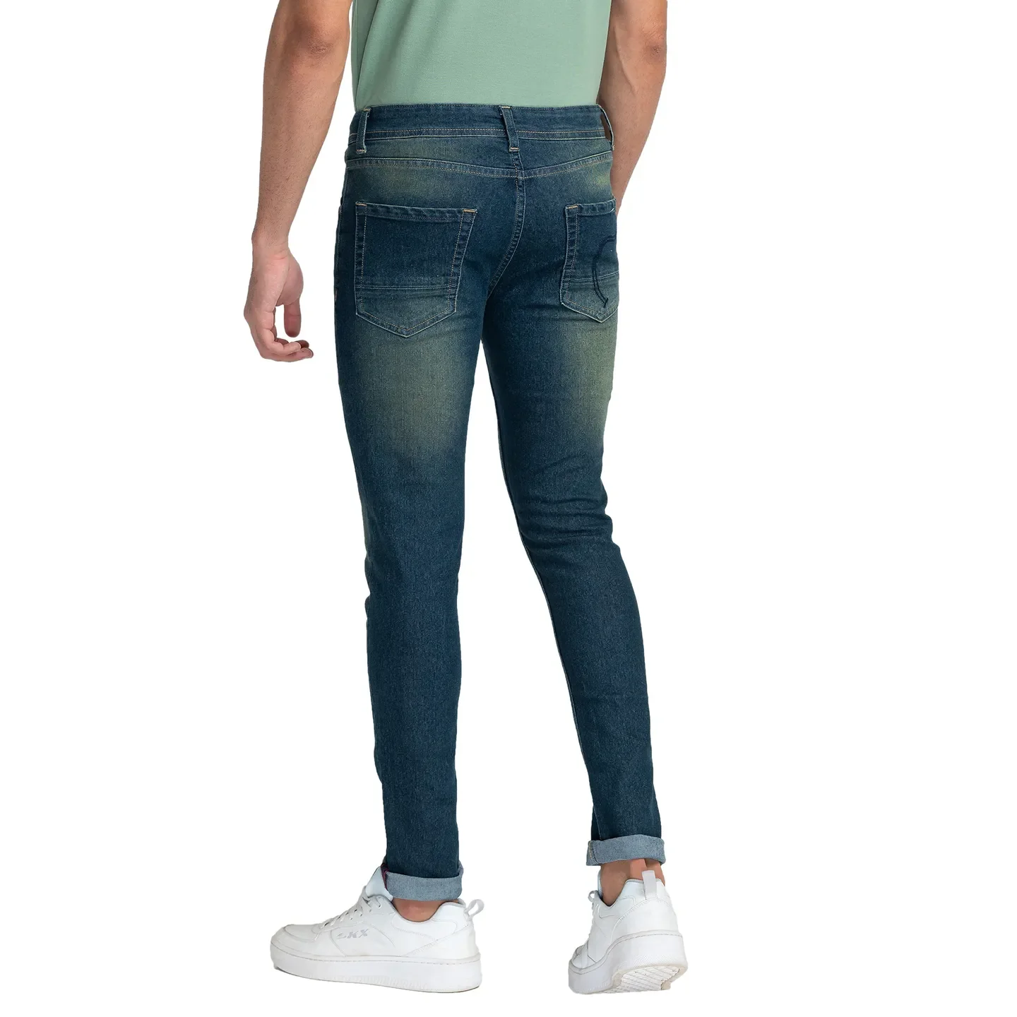 Blue Skinny Straight Fit Men's Denims by Being Human Clothing - Image 3