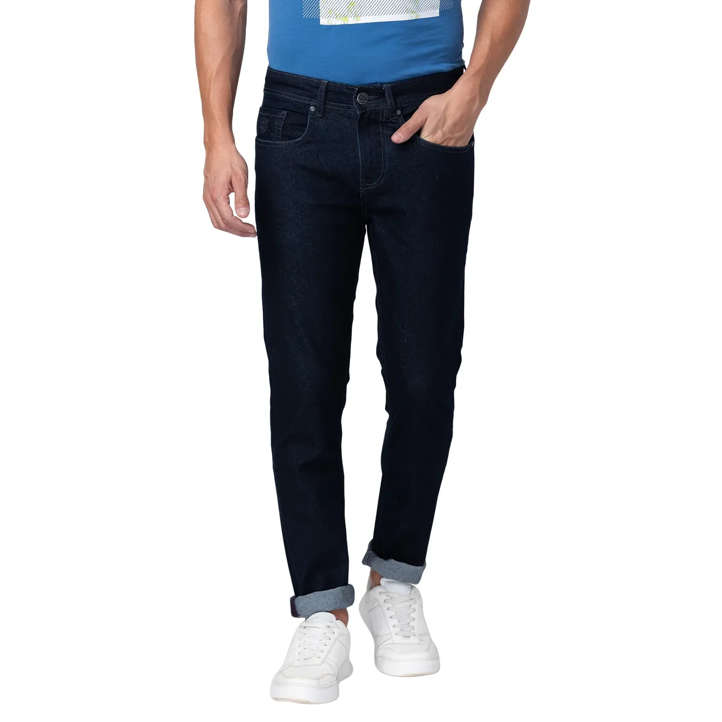Blue Skinny Straight Fit Men's Denims by Being Human Clothing
