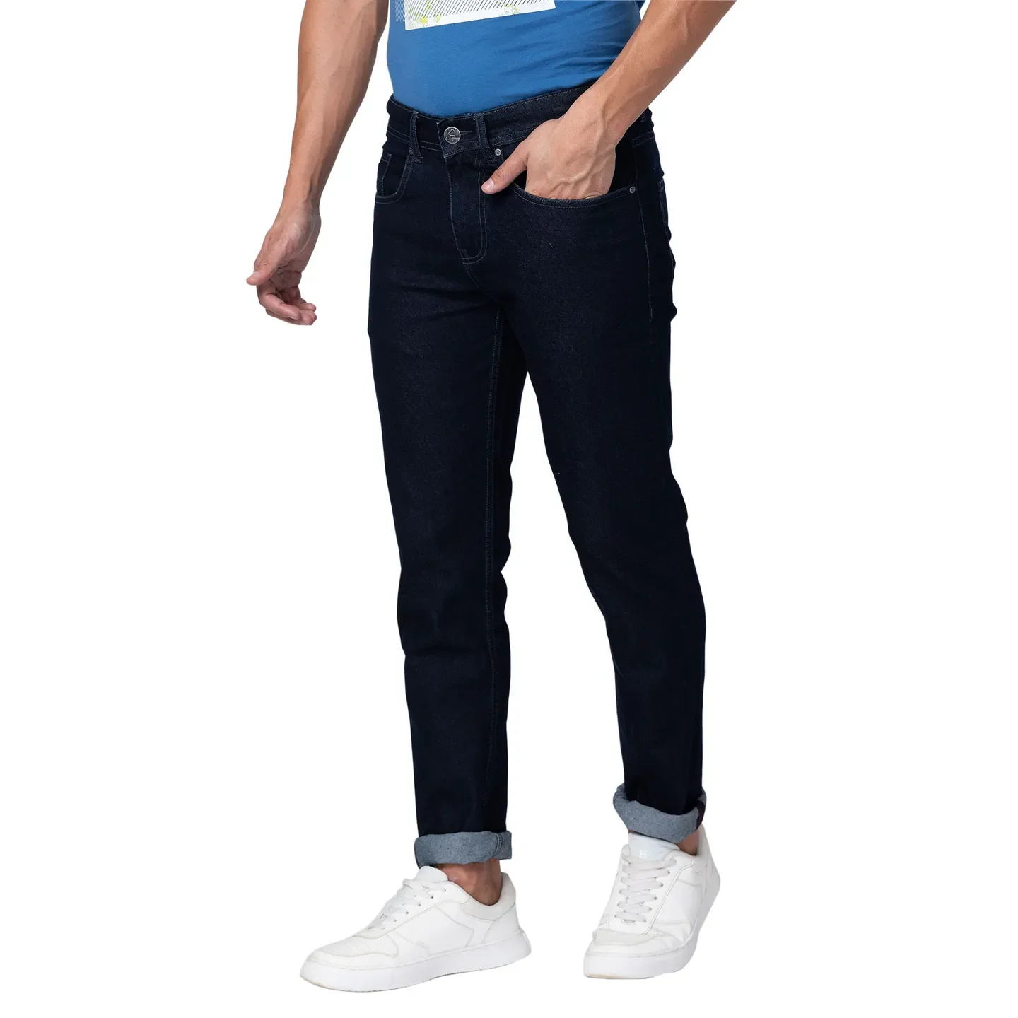 Blue Skinny Straight Fit Men's Denims by Being Human Clothing - Image 2