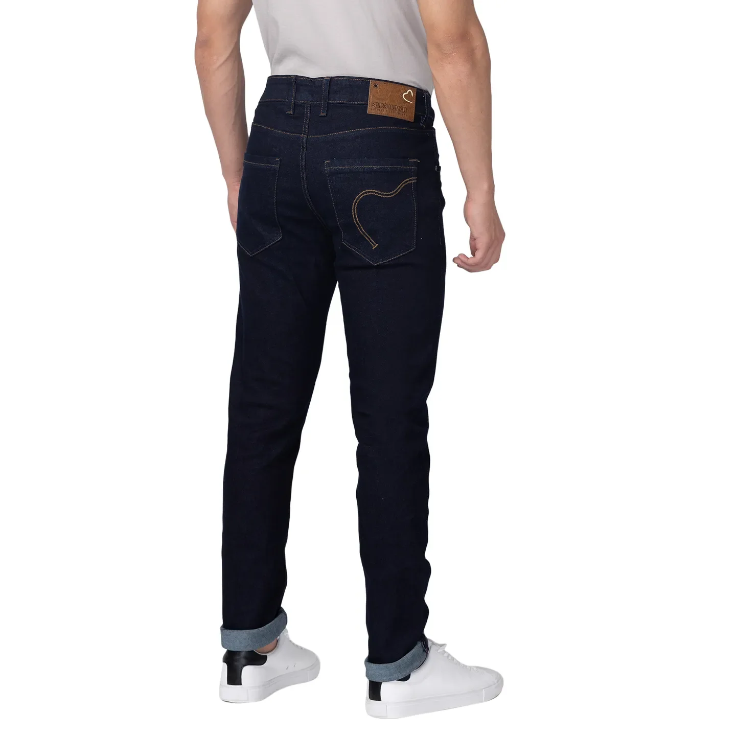 Blue Skinny Straight Fit Men's Denims by Being Human Clothing - Image 3