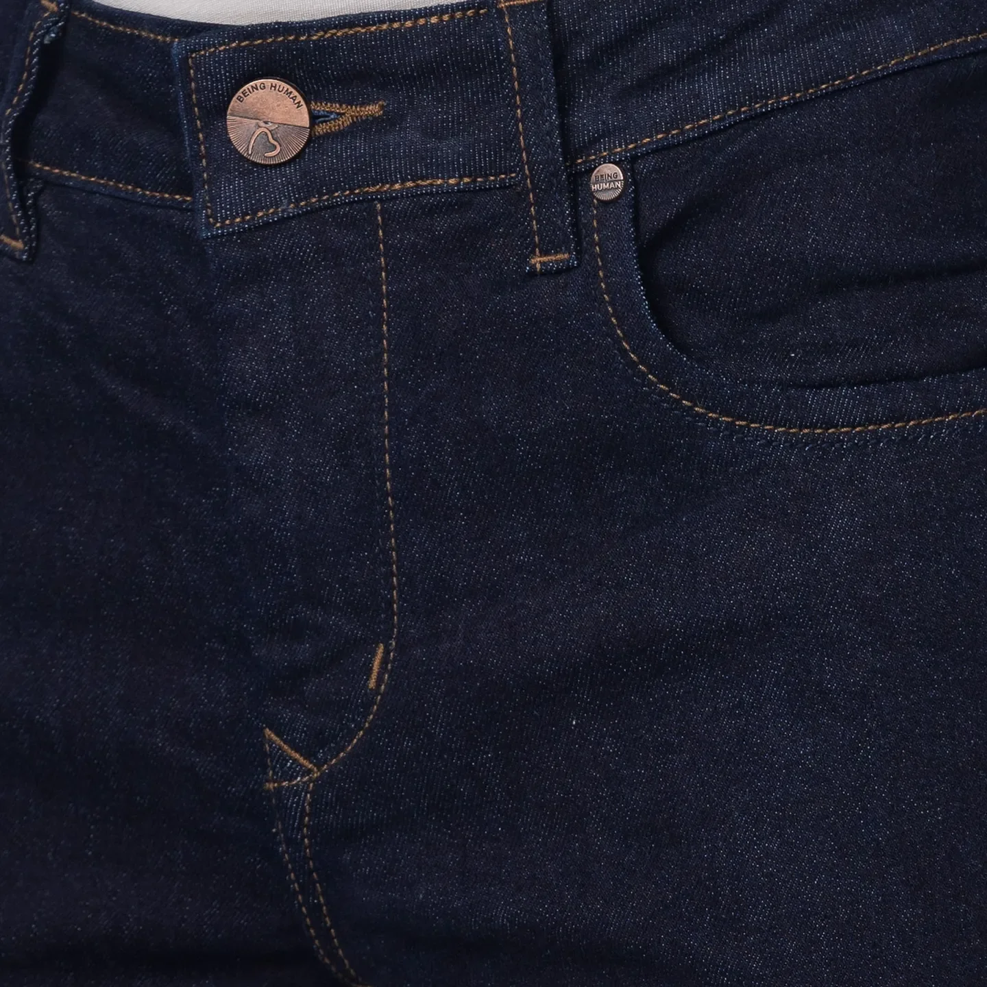 Blue Skinny Straight Fit Men's Denims by Being Human Clothing - Image 4