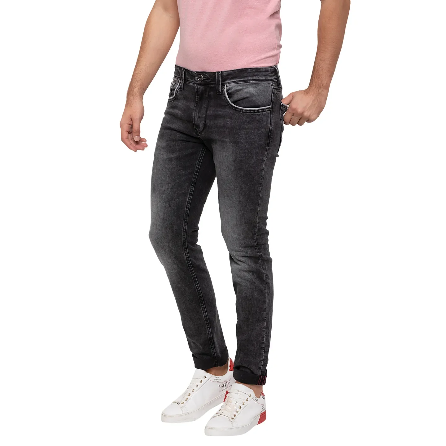 Grey Skinny Straight Fit  Men's Denims by Being Human Clothing - Image 4