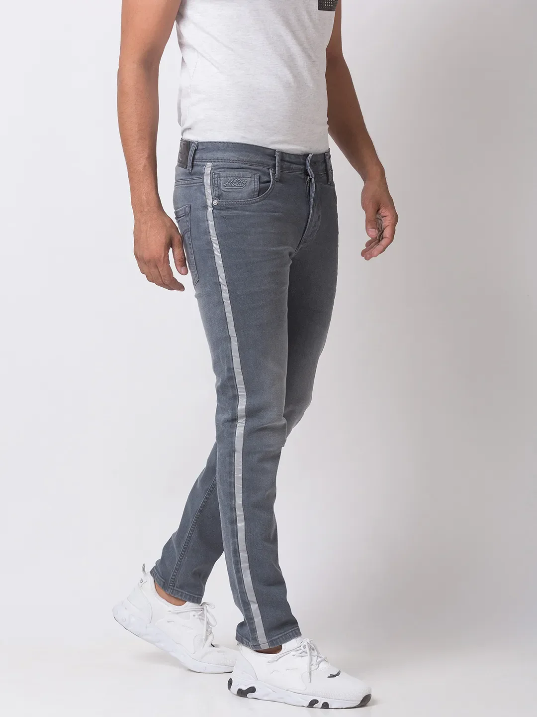 Grey Skinny Straight Fit Men's Denims by Being Human Clothing - Image 2