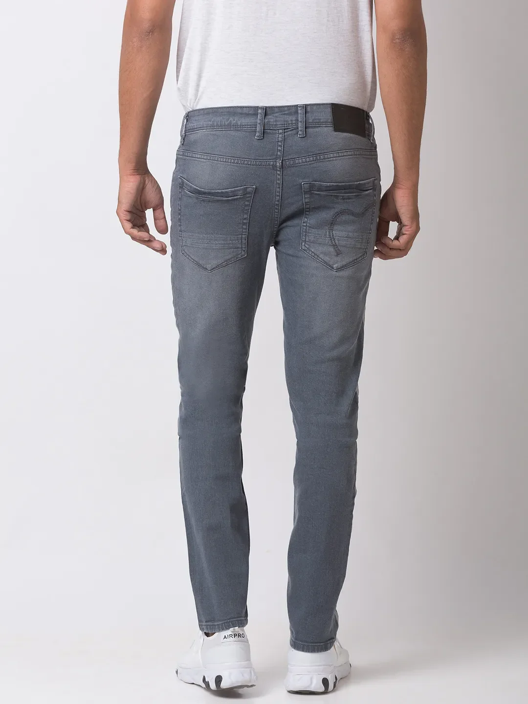 Grey Skinny Straight Fit Men's Denims by Being Human Clothing - Image 3