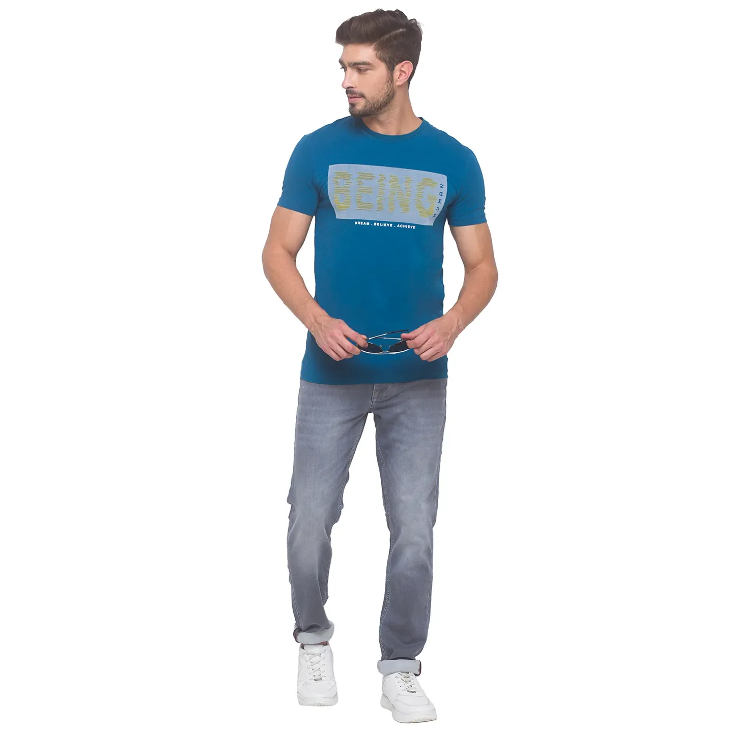 Grey Skinny Straight Fit Men's Denims by Being Human Clothing - Image 2