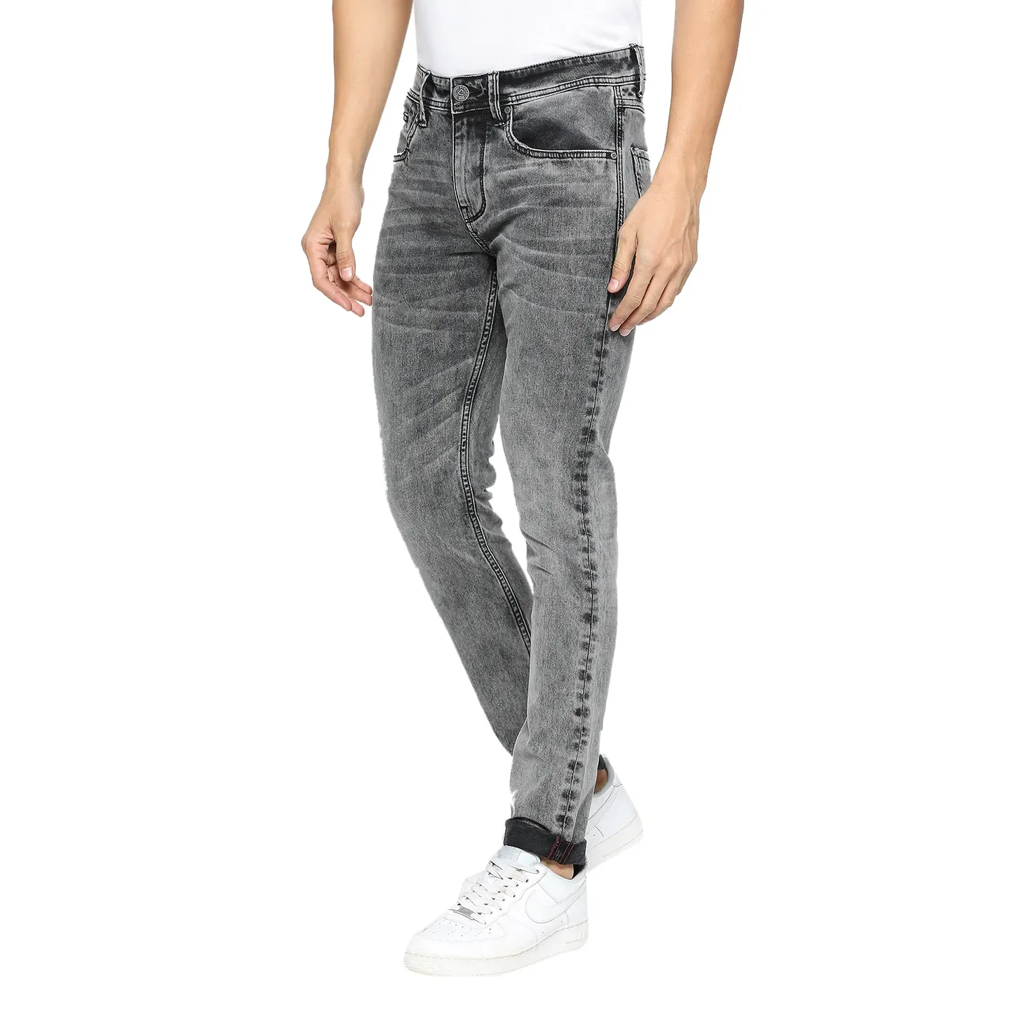 Grey Skinny Straight Fit Men's Denims by Being Human Clothing - Image 2
