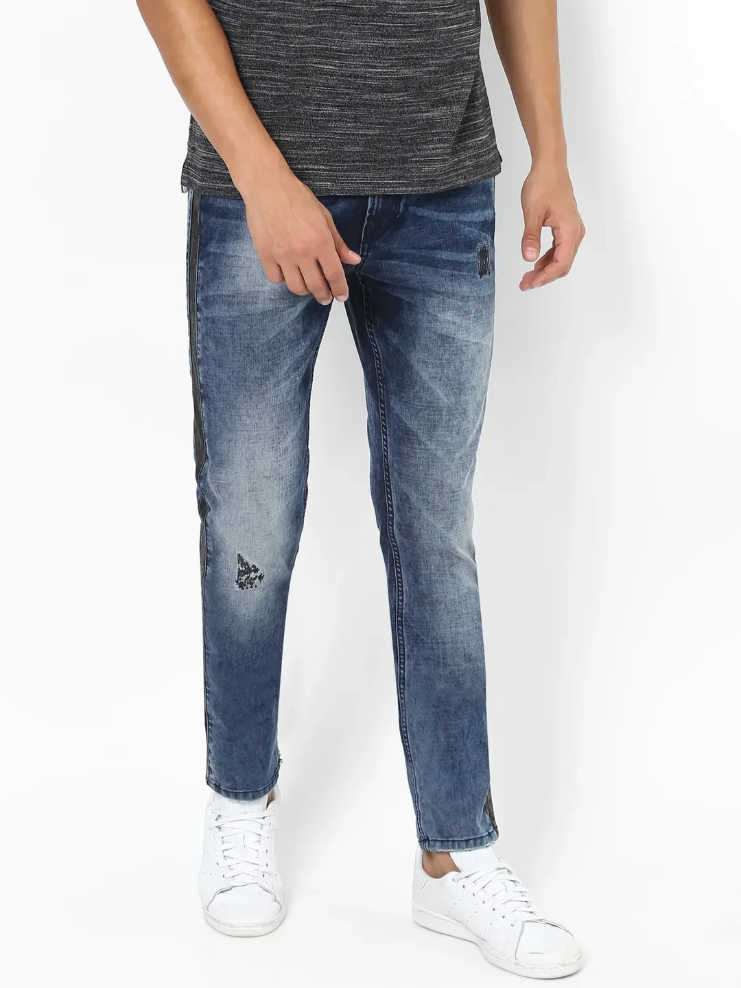 Grey Skinny Straight Fit Men's Denims by Being Human Clothing - Image 2