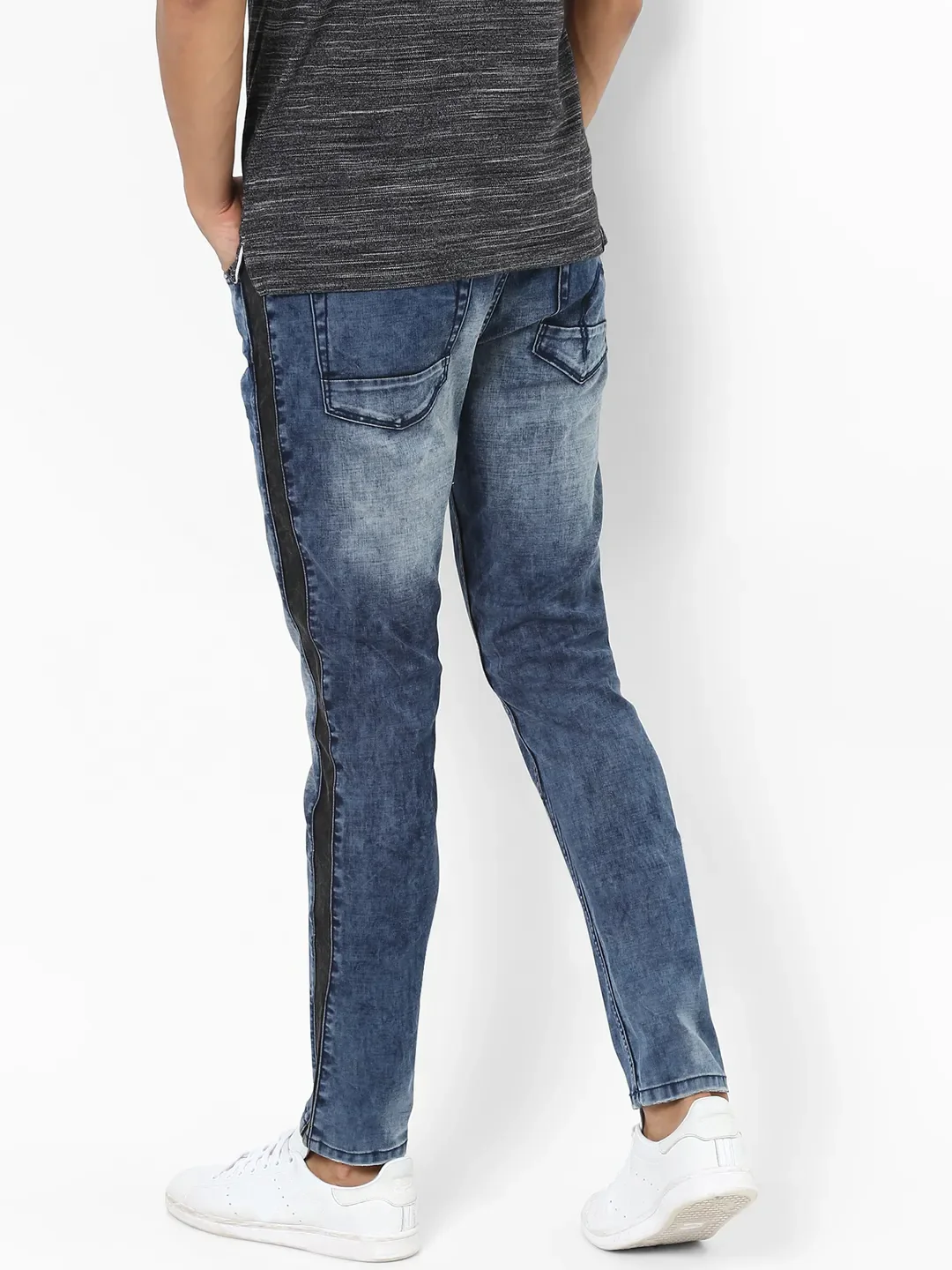 Grey Skinny Straight Fit Men's Denims by Being Human Clothing - Image 4