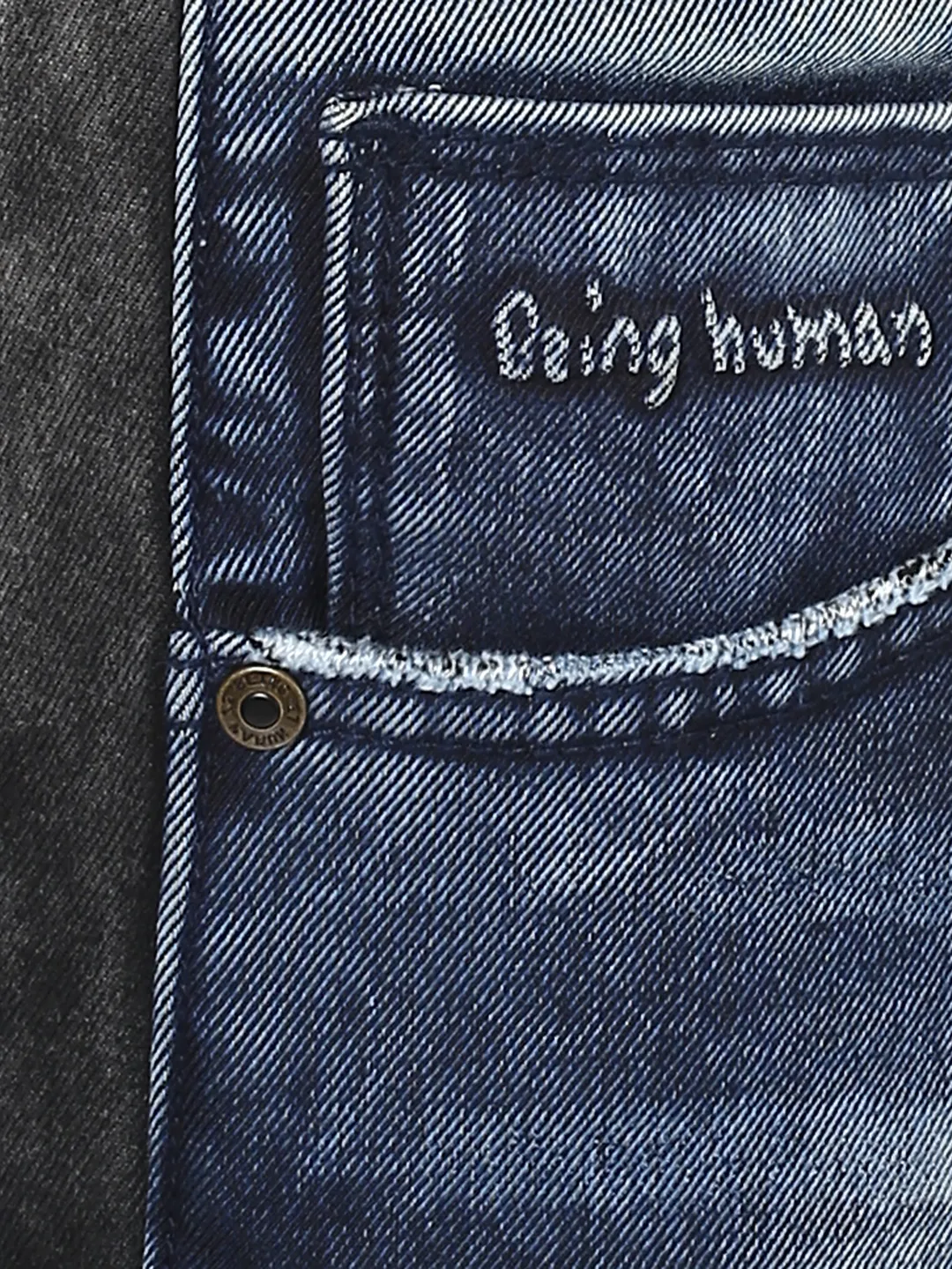 Grey Skinny Straight Fit Men's Denims by Being Human Clothing - Image 5