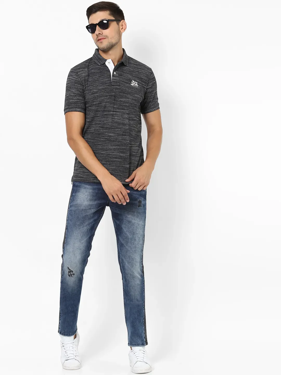 Grey Skinny Straight Fit Men's Denims by Being Human Clothing - Image 6