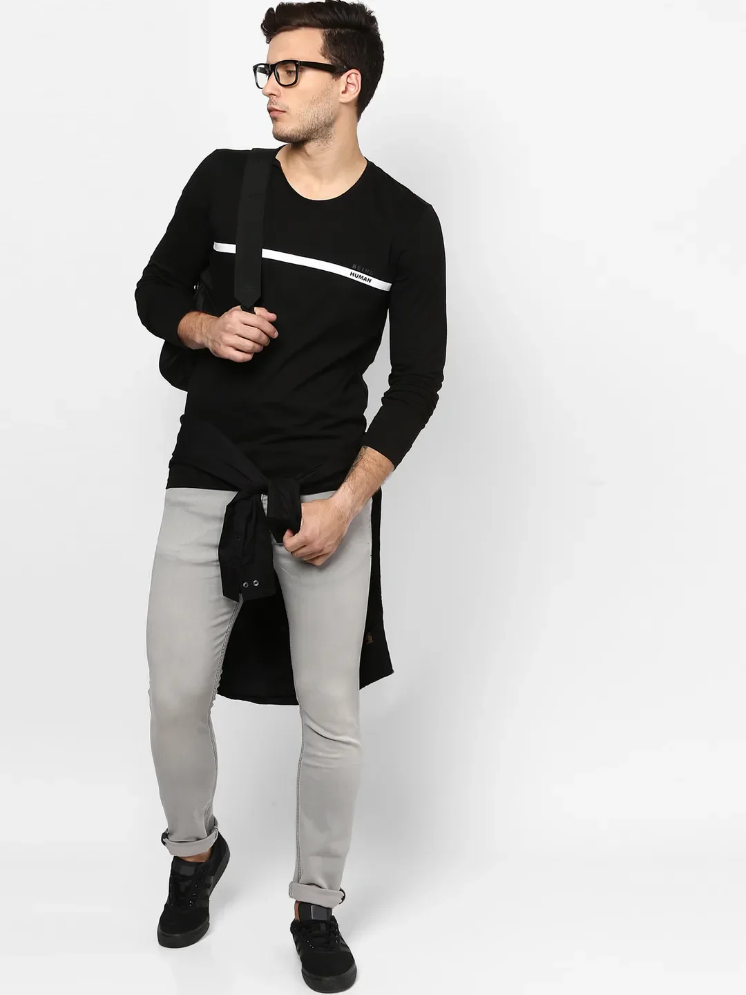 Grey Skinny Straight Fit Men's Denims by Being Human Clothing - Image 6