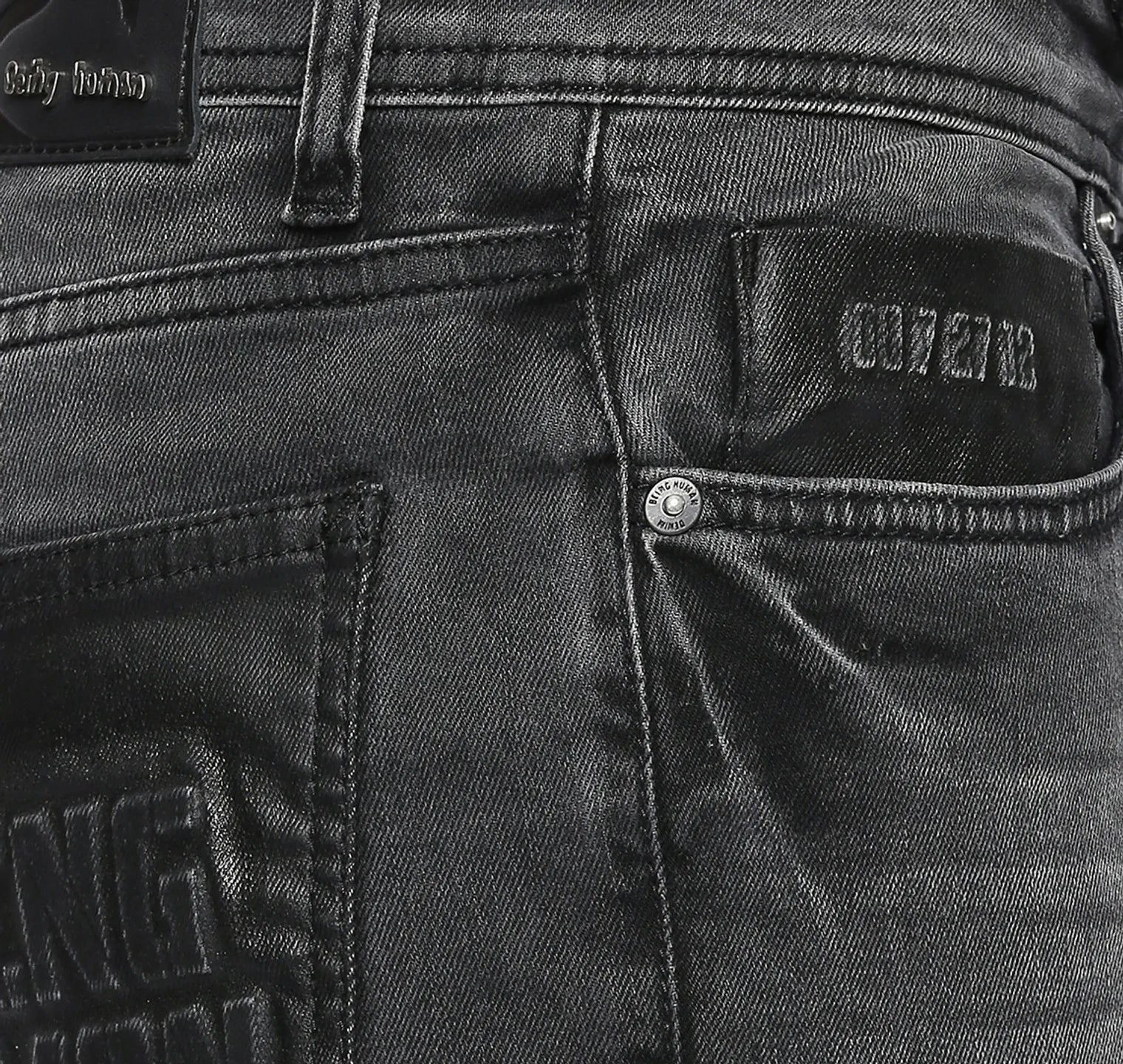 Grey Skinny Straight Fit Men's Denims by Being Human Clothing - Image 6