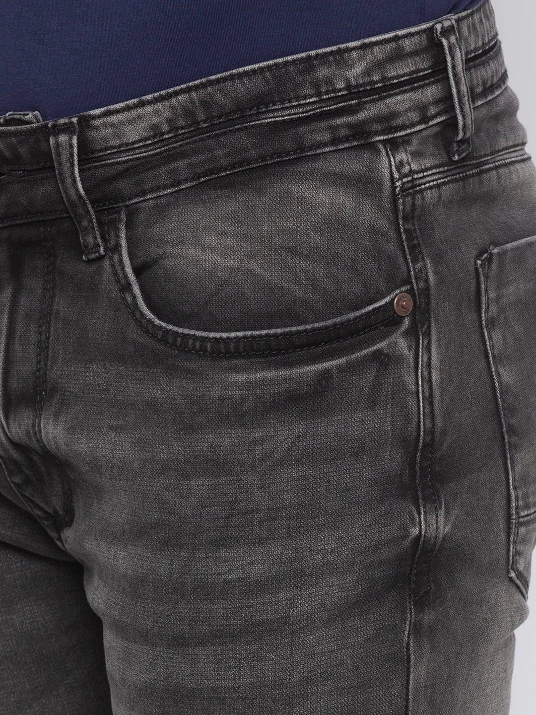 Grey Skinny Straight Fit Men's Denims by Being Human Clothing - Image 4