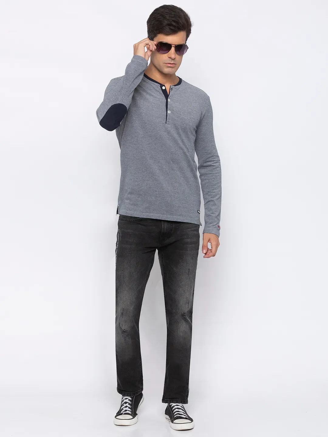 Grey Skinny Straight Fit Men's Denims by Being Human Clothing - Image 4