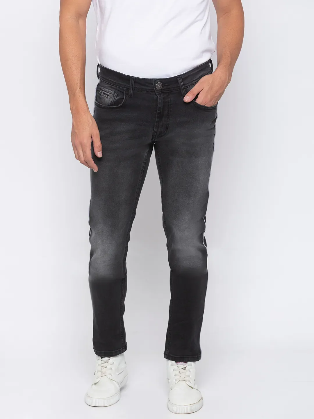 Grey Skinny Straight Fit Men's Denims by Being Human Clothing