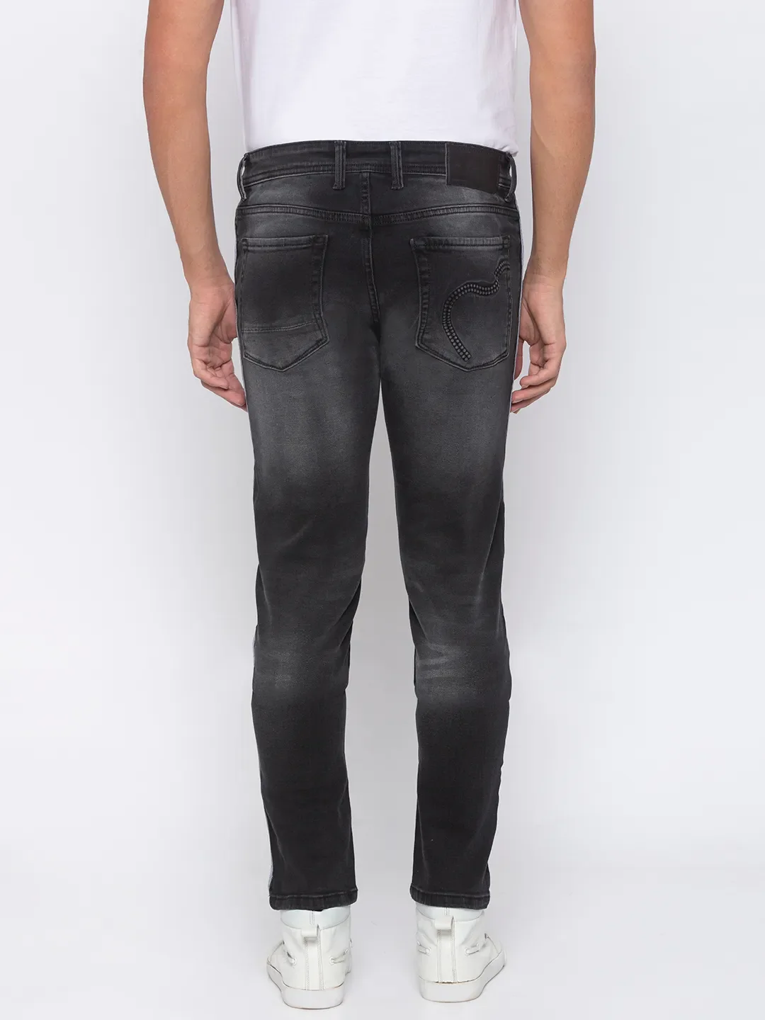 Grey Skinny Straight Fit Men's Denims by Being Human Clothing - Image 3