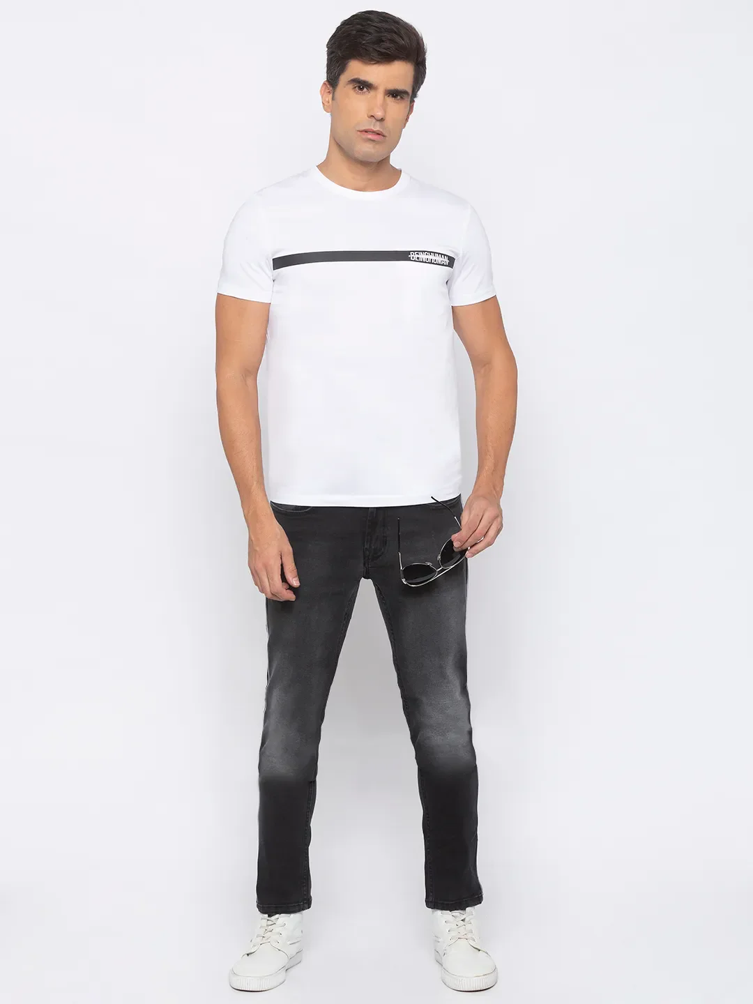 Grey Skinny Straight Fit Men's Denims by Being Human Clothing - Image 5