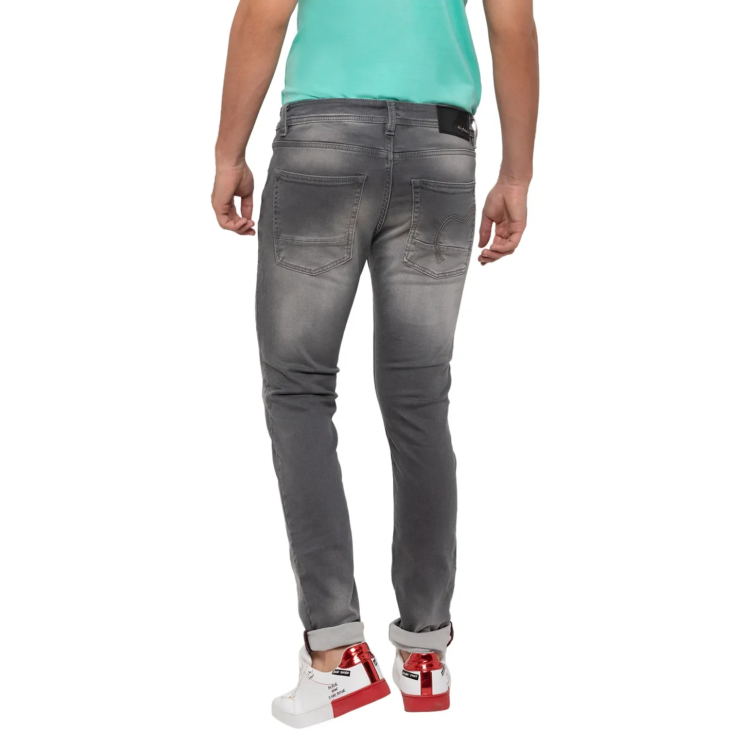 Grey Skinny Straight Fit  Men's Denims by Being Human Clothing - Image 3