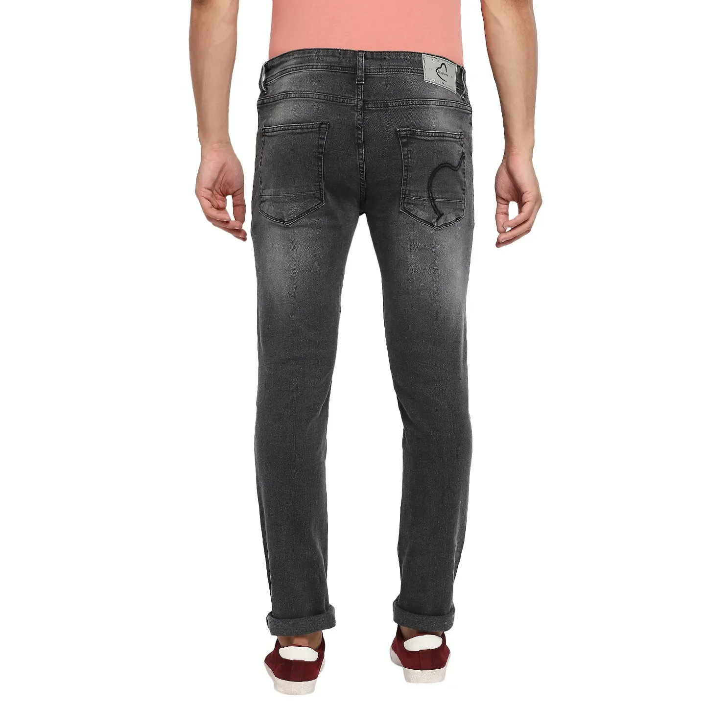 Grey Skinny Straight Fit Men's Denims by Being Human Clothing - Image 3