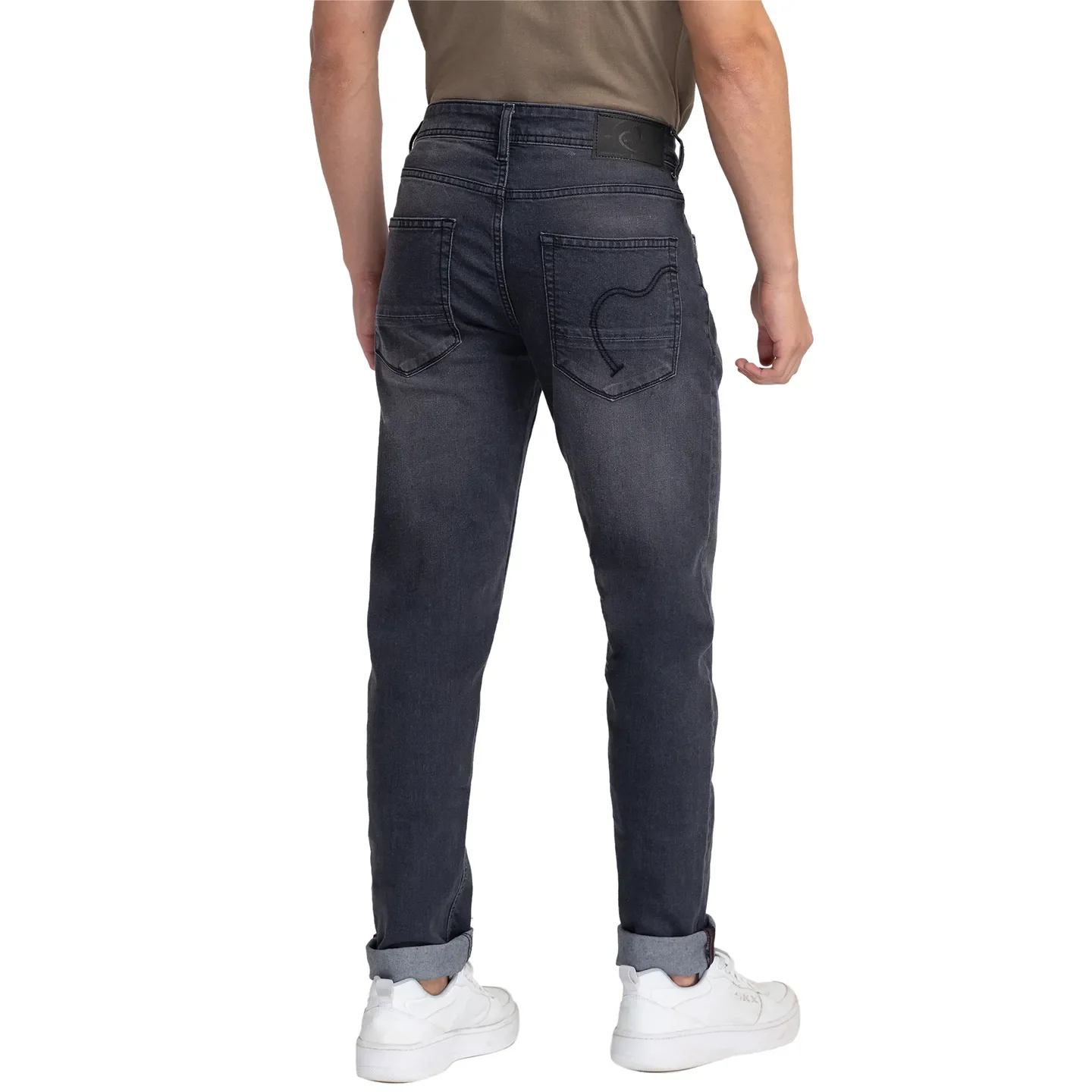 Grey Skinny Straight Fit Men's Denims by Being Human Clothing - Image 3