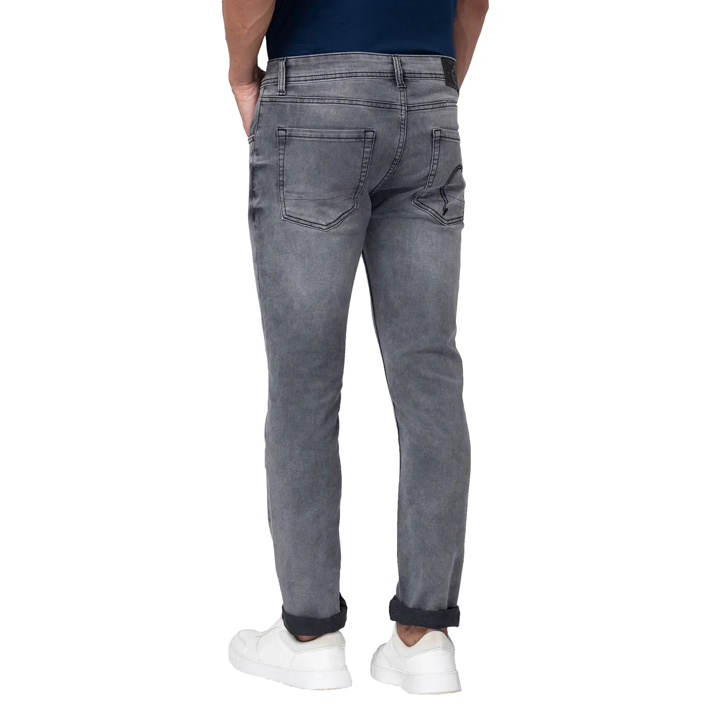 Grey Skinny Straight Fit Men's Denims by Being Human Clothing - Image 3