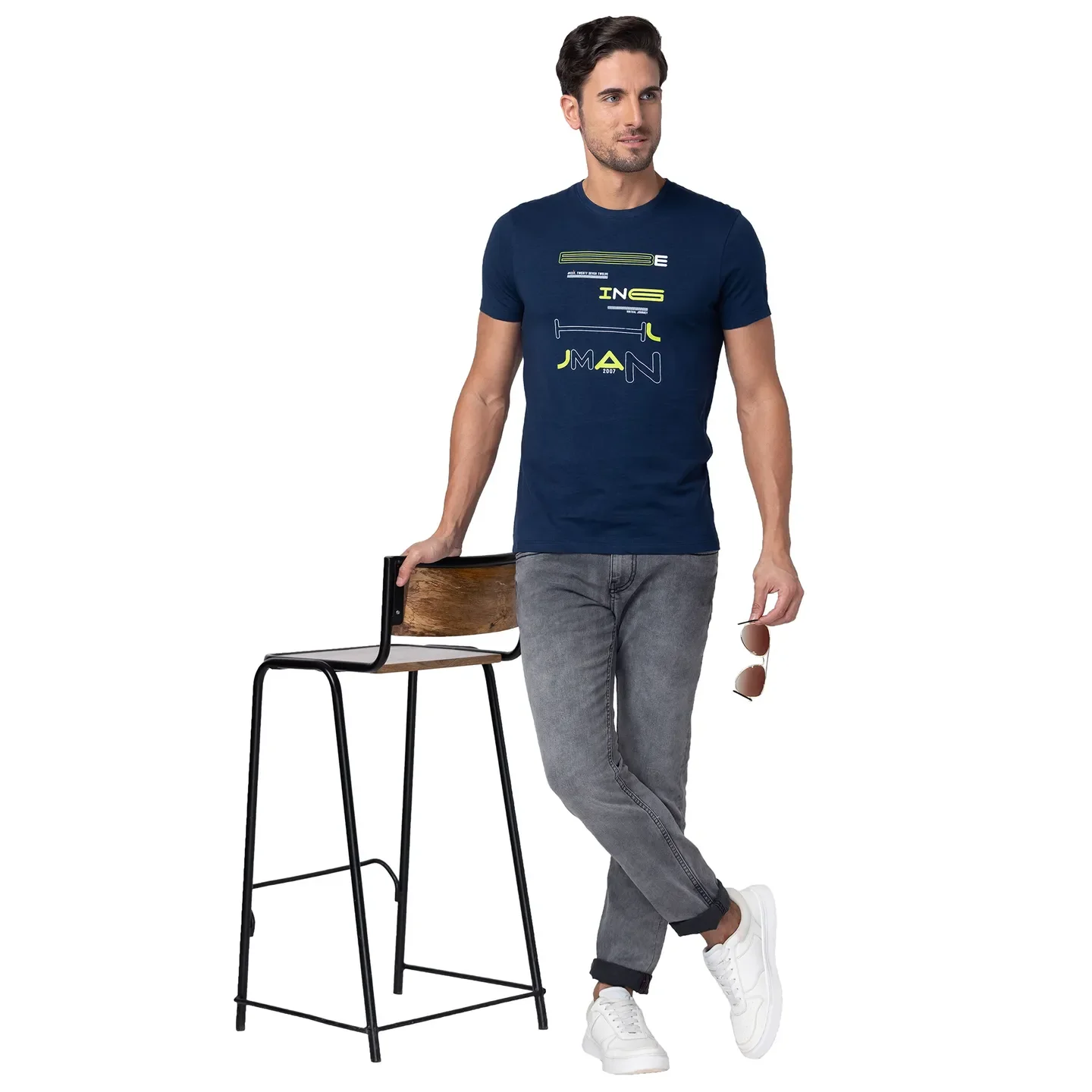 Grey Skinny Straight Fit Men's Denims by Being Human Clothing - Image 6