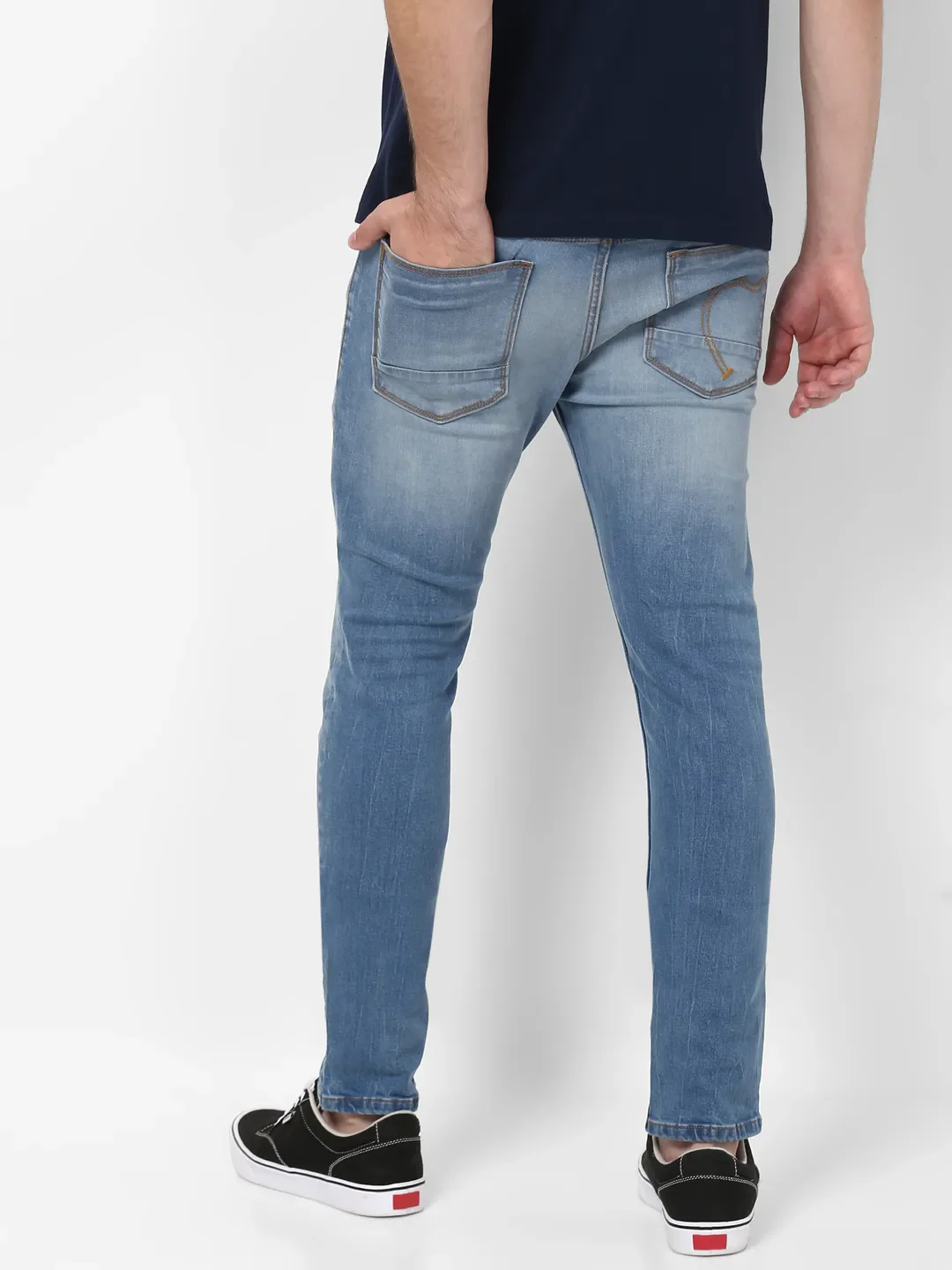 Blue Skinny Straight Fit Men's Denims by Being Human Clothing - Image 3
