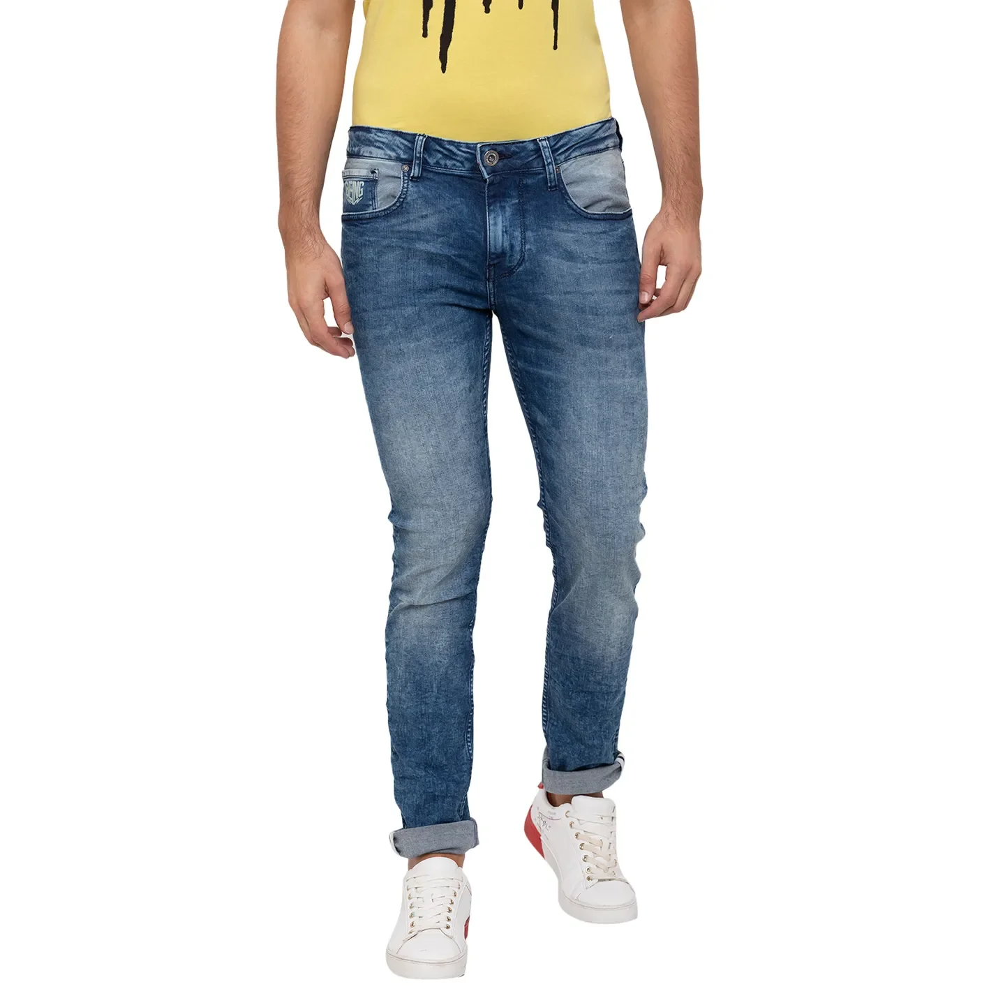 Blue Skinny Straight Fit Men's Denims by Being Human Clothing
